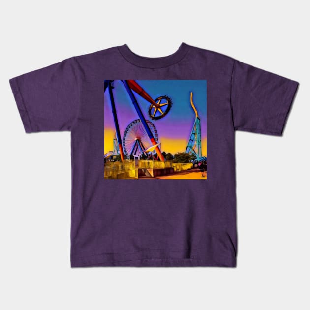 Radical Rides (Cedar Point) Kids T-Shirt by sarahkathart90